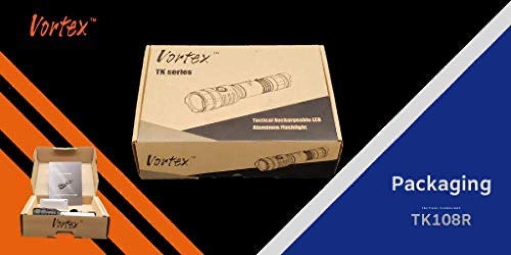 Vortex TK108R Taktisk Uppladdningsbar Mini USB Ficklampa med Max 2800 Dubbel Typ III Nivå och Momentanbrytare Hög-Ljusstyrka, Hög-Effekt LED,
