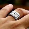 New Simple Double Viking Runes Ring For Men Women 316L Stainless Steel Rotatable Fashion Couple Amulet Jewelry Gifts