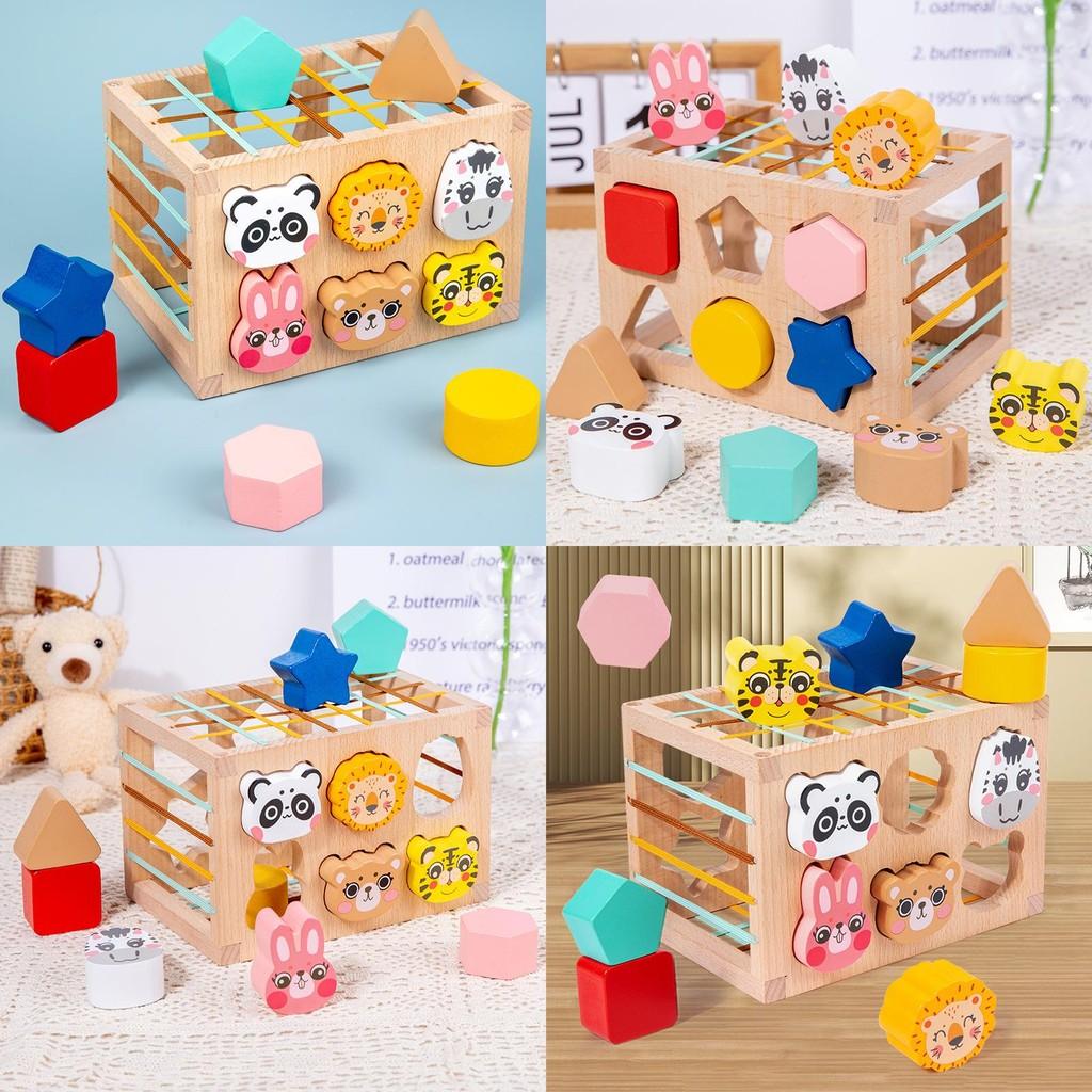 Wooden Animal Shape Color Blocks For Kids Diy Assembly Educational For Cognitive