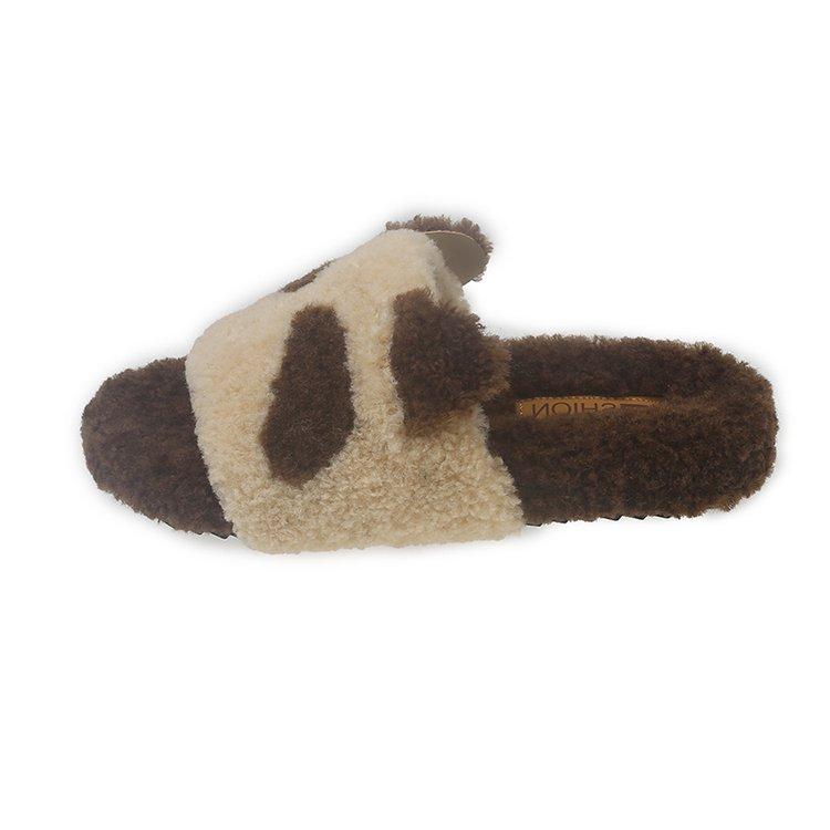 

Xiaohongshu hot push~ versatile cartoon cute cat thick-bottomed fluffy slippers women s autumn and winter comfortable outer cotton slippers 40 бежевий