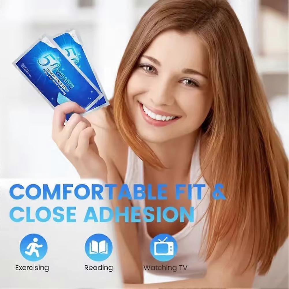 5D Teeth Whitening Strips 14Pcs Non-Sensitive Teeth Whitening Kit Advanced Teeth Whitener Strips Whitening Teeth