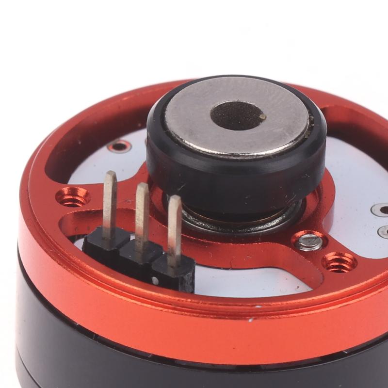 L28mm Magnetic External Rotor Gimbal Brushless Motor 3-Phase 330KV 2204 Brushless Motor 4mm Hollow Shaft Rotation Limit 290°