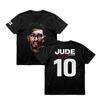 Jude Bellingham #10 Grafica 2026 Inghilterra Calcio Estiva Maglietta Streetwear Oversize Cotone Unisex Uomo Donna Manica Corta Femminile Maschile Abbigliamento