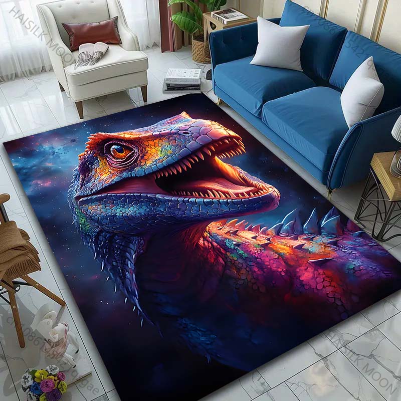 1PC Colorful dinosaur close-up Print Carpet Rug for Living Room Bedroom Sofa Doormat Home Decor Non-slip Floor Mat