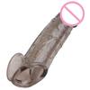18cm Silicone Long Penis Extension Sleeve Reusable Condom Dick Extender Cock Enlargement Penis Ring Sex Toys for Men