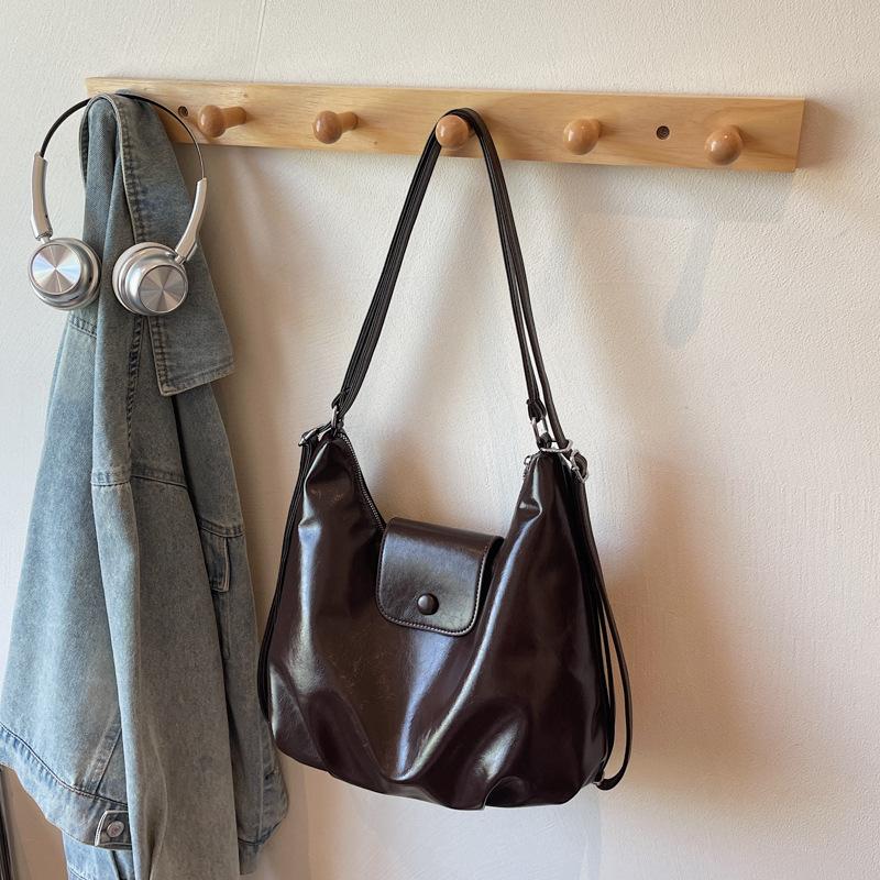 Premium retro large-capacity bag women's new autumn and winter double shoulder back bag single shoulder tote bag