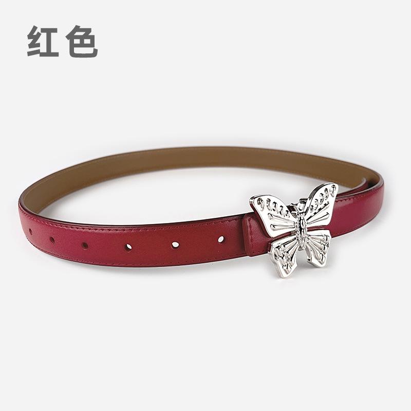 Leather Ladies Belt Butterfly Women'S Cowhide Belt With Casual Jeans Belt