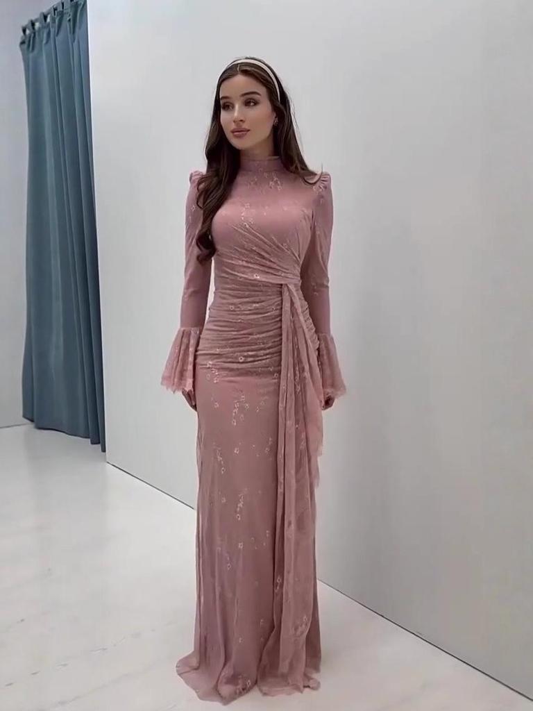 Elegant Spring 2025 Long Sleeve Evening Dress for Women