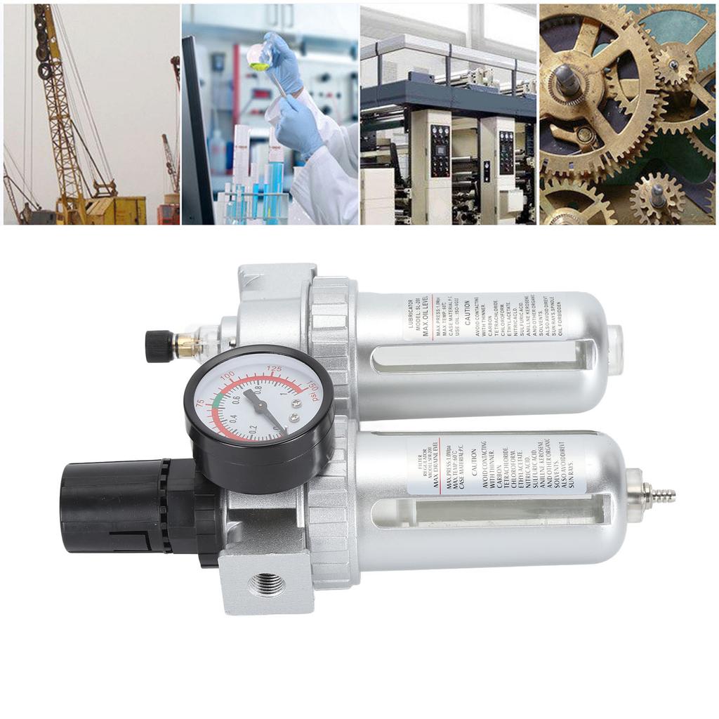  Filter Pressure Regulator 1/4 Inch Aluminum Alloy PC and Plastic Compressed  Filter