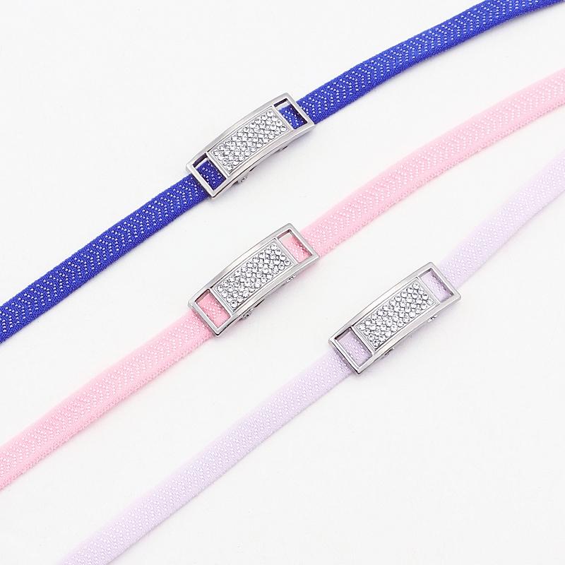 Silver Diamond Lock Shoelaces without ties Flat Shoelace for Shoes accessories Elastic Laces Sneakers Tennis No Tie Shoe laces