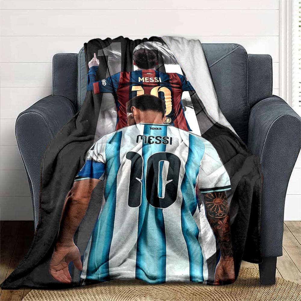 Messi's Legacy Soccer Blanket Comfortable Suitable for Office Bedding Bed for All Occasions Playful Design Suitable for Gifting Relatives and Friends