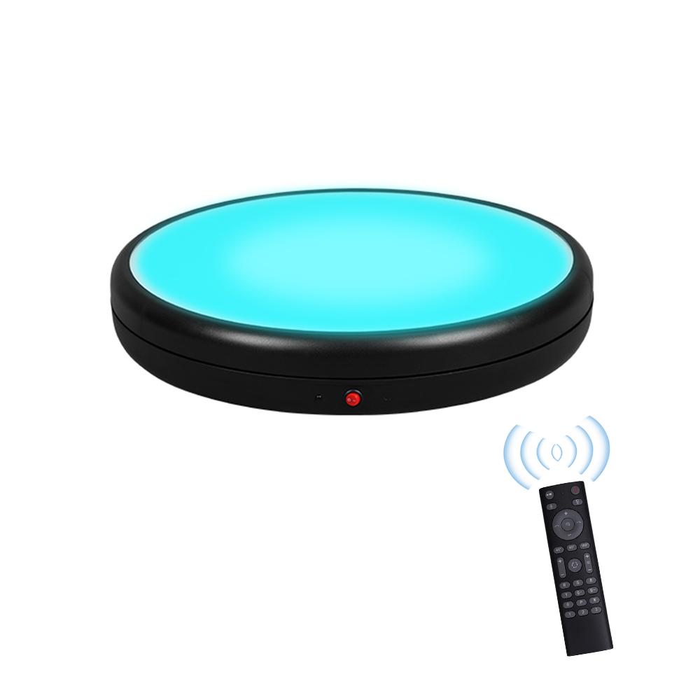 45CM/17.7in Motorized Rotating Display Stand with RGB Light Display Base 360 Degrees Rotatable Electric
