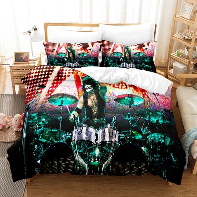 Kiss Rock Band Bedding Set Music 3D Duvet Cover Polyester Pillowcases Quilt Cover Fashion Home Decor Gift Twin King Queen Size