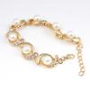 Yousheng Women Bracelet Electroplating Rhinestone Fine Workmanship Luxurious Bright Luster Decoration Temperament Adjustable Imitation Pearls Bracelet