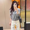 Navy Collar Long-sleeved Apricot Sweater Women's Autumn New Korean College Style Slim-fitting Waist Versatile Knitted Sweater