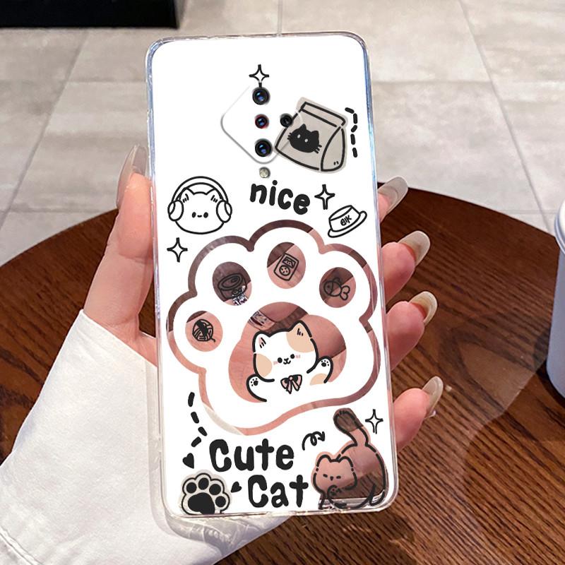 For Vivo 1920 Case Vivo S1 Pro X50 Lite Cover Transparent Silicone TPU Aesthetic Luxury Astronaut Cute Cat Shockproof Phone Case