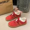 Soft-faced retro red German training shoes women's 2025 new popular inner height increase casual board shoes sports platform Forrest Gump shoes