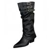 2025 autumn and winter new hardware buckle removable boot cover two wear boots thick heel women's boots