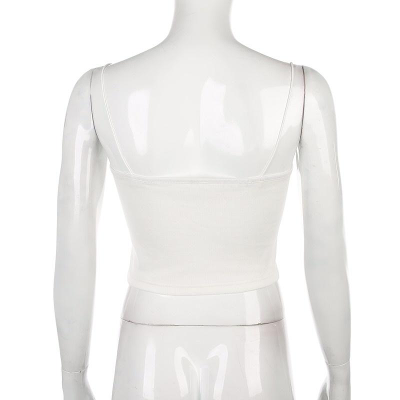 Women Spaghetti Strap Top Slim Fit Sleeveless Crop Top