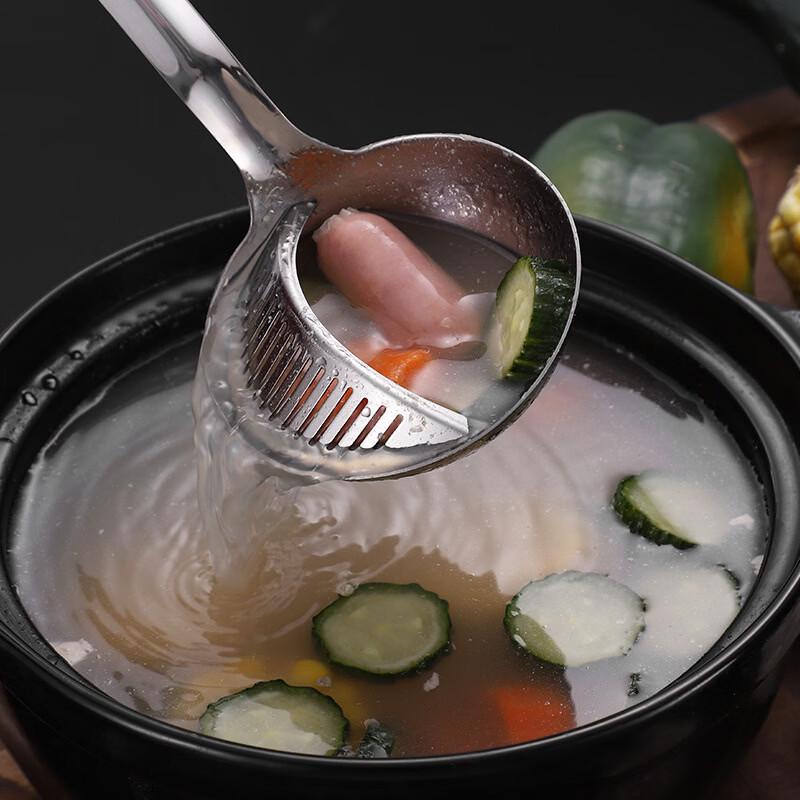 304 Stainless Steel 2-in-1 Soup Ladle & Skimmer Set (2-Pack)