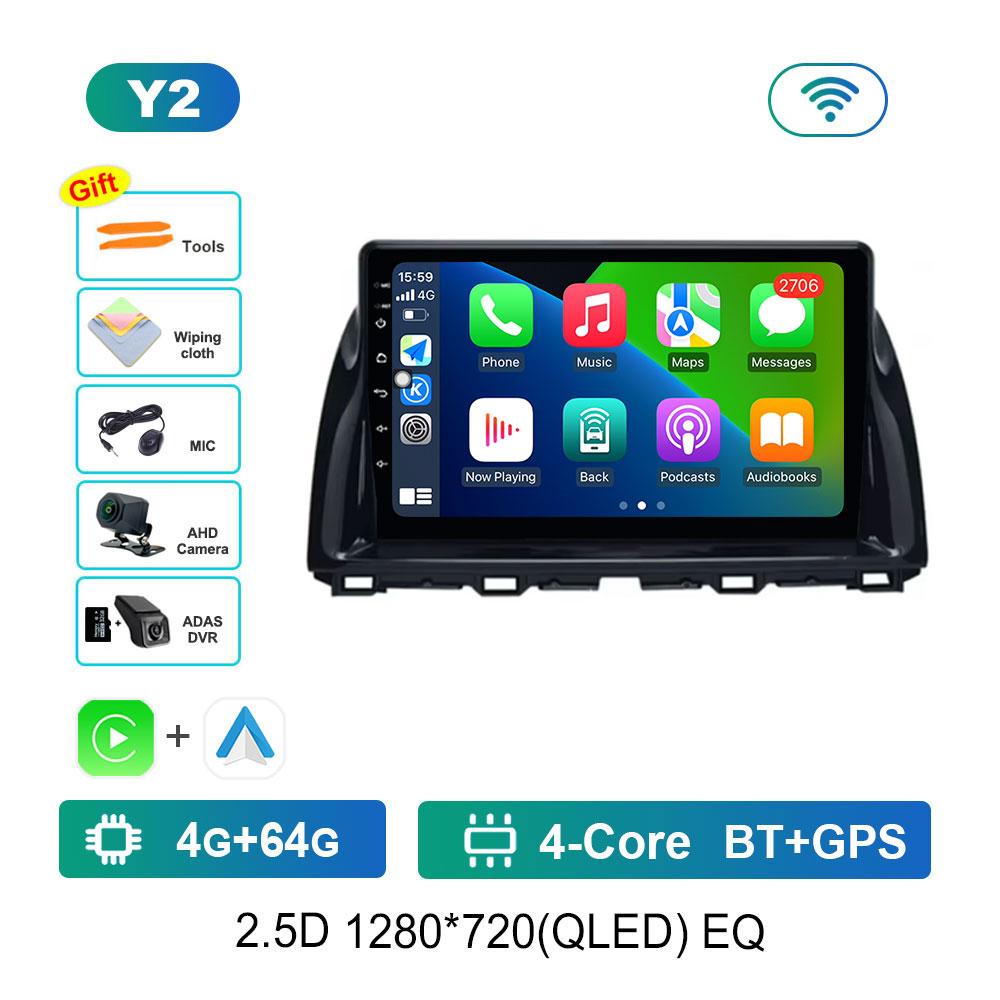 Car Radio Multimedia Player for Mazda CX5 CX-5 CX 5 2011 - 2016 Android 14 DSP Stereo GPS Navigation 4G WiFi Bluetooth Head Unit