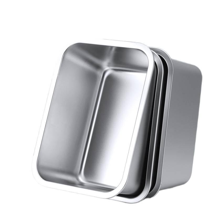 Prostokątny Pojemnik na Lunch ze Stali Nierdzewnej 304 z Pokrywką i Kwadratową Tacką