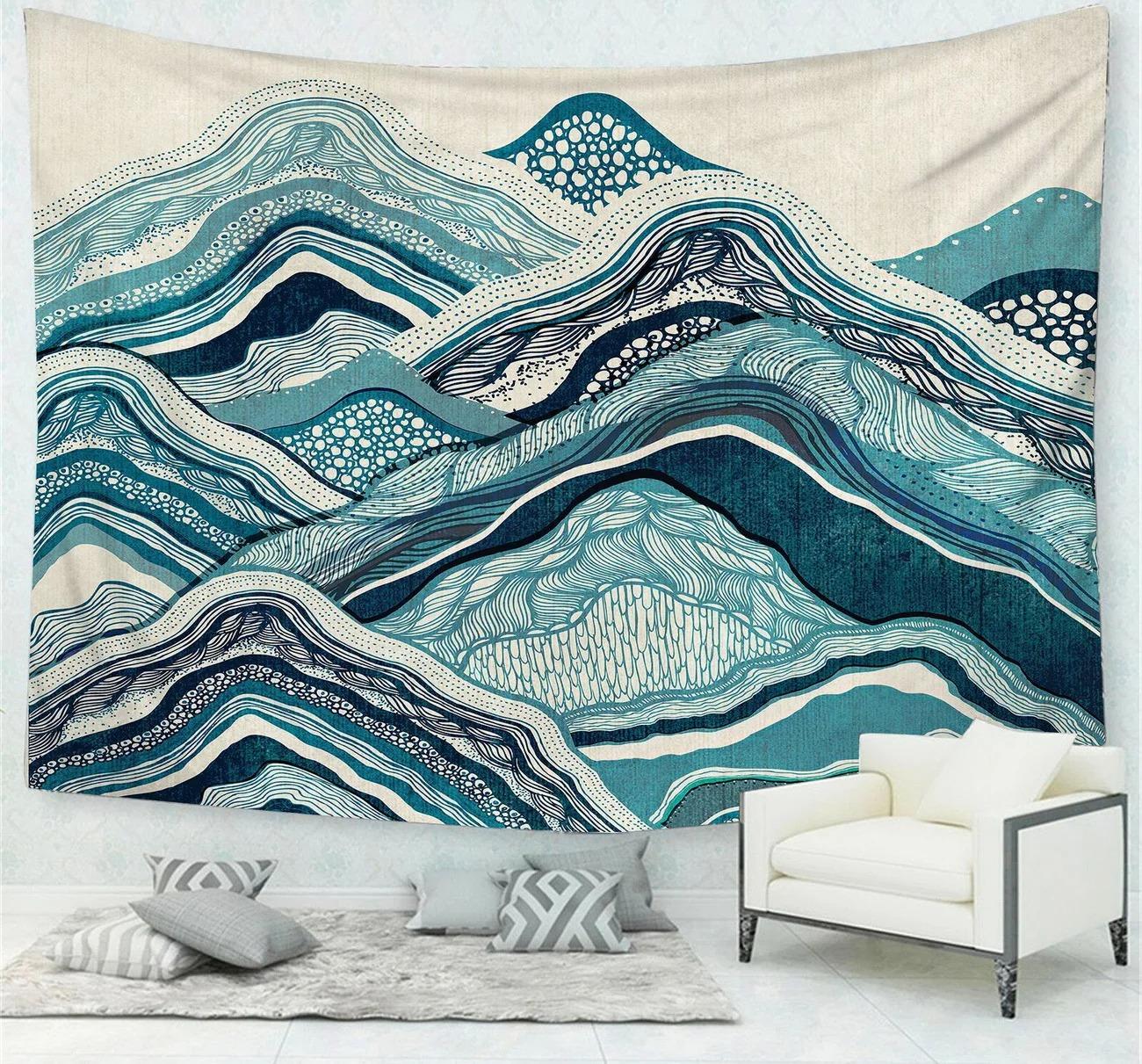 Горная река абстрактный декоративный гобелен домашний декор стены офис гостиная гобелен — фото 9