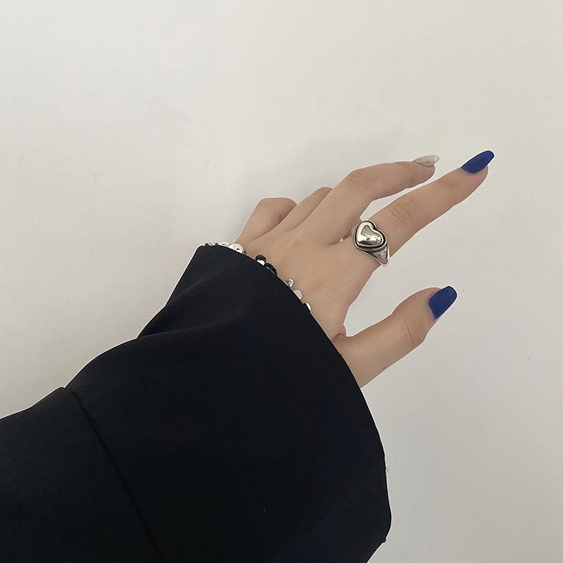Корейско-японское двойное регулируемое кольцо  Любовное сердце Open Adjustable