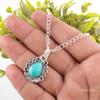 Natural Blue Turquoise Sterling Silver December Birth Wedding Pendant Jewelry PP-26-48