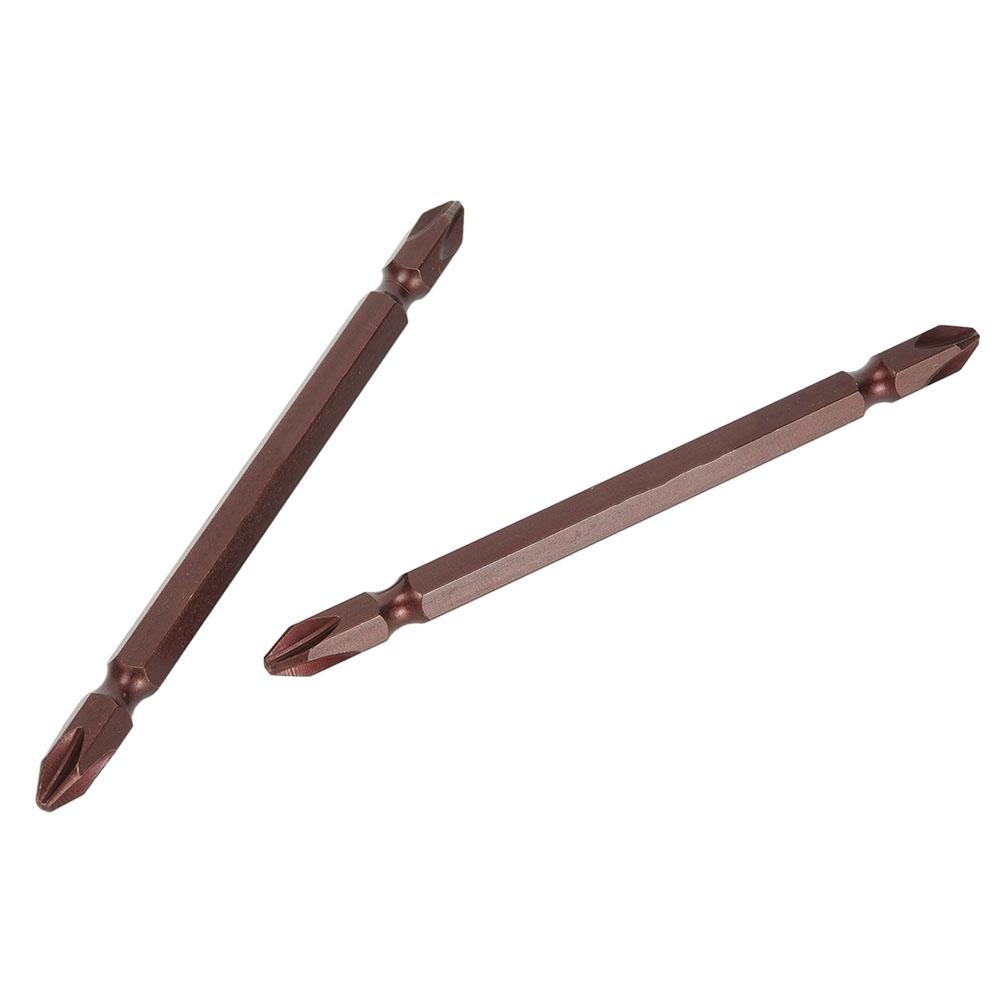 Screwdriver Bits Magnetic Double Head PH2 50-300mm Copper-colored