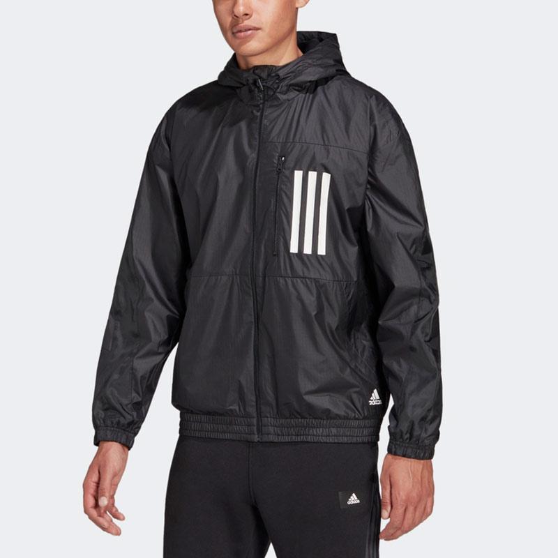 Adidas WND. Kurtka PB Casual Sports Wiatrówka Męska Odzież Wierzchnia Czarna H42037