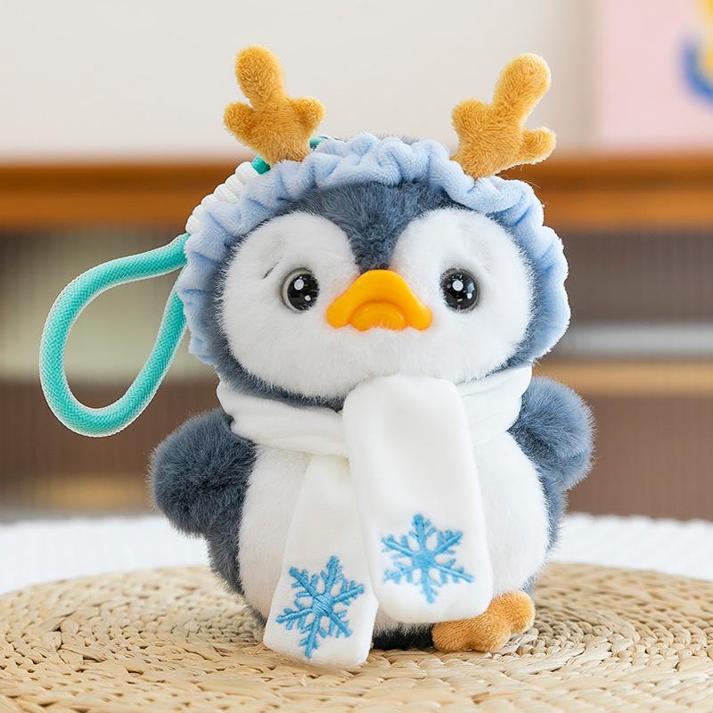 Cute Bee Penguin Small Pendant Doll Plush Toys Schoolbag Pendant Keychain Aquarium Gift