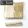 50 Stück 5/6/7 cm U-förmige Haarnadeln, gewellte Haarspangen, einfache Metall-Bobby-Pins, Haarspangen, Brautfrisur-Werkzeuge, Haarnadeln