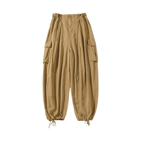 Men Cargo Pants Oversized Solid Color Vintage Style Corduroy High Street Style Straight Wide Leg Multi Pockets Streetwear Outdoor Travel Trousers
