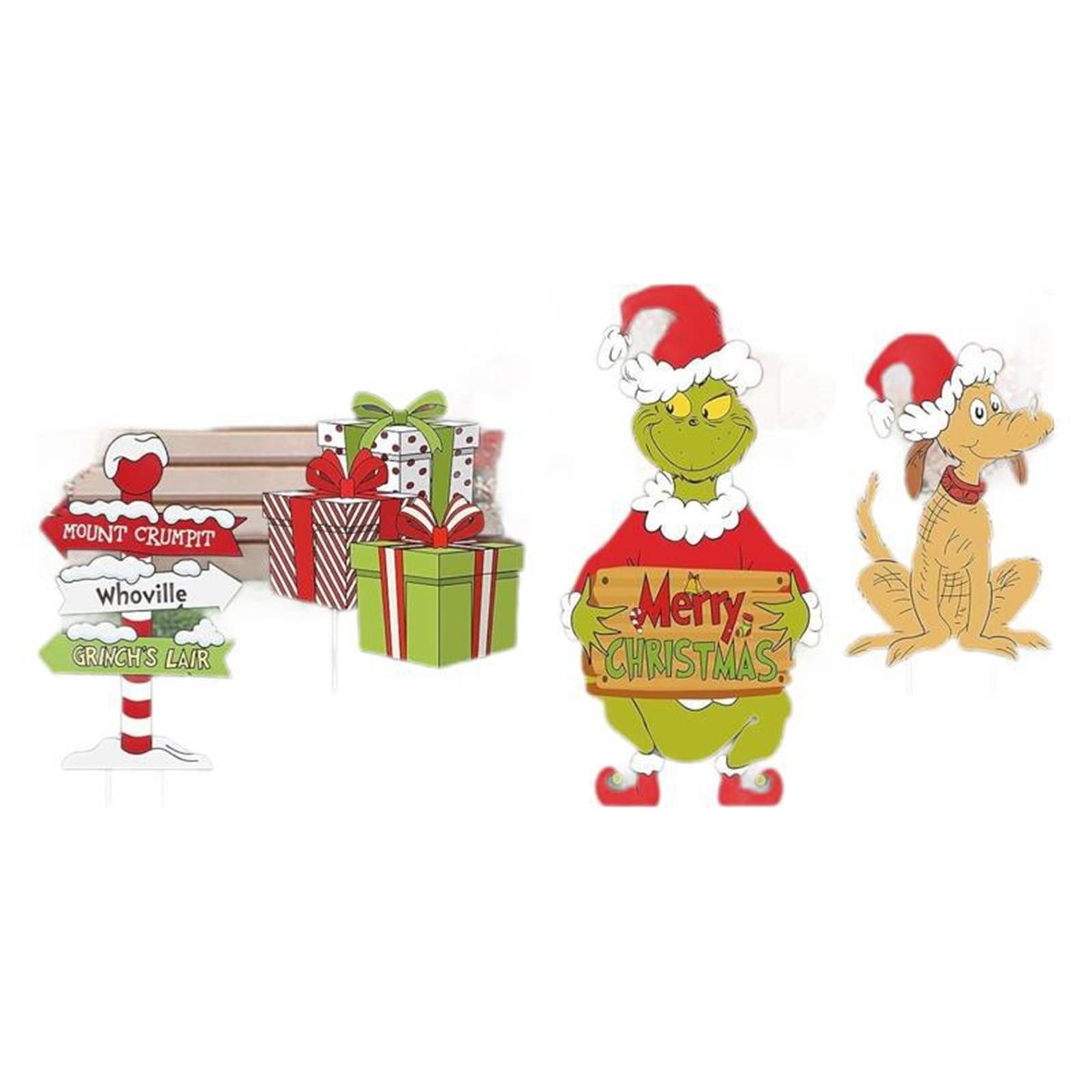 

Рождественские знаки для двора, наружные украшения - 4 шт. Большие рождественские знаки для праздничных рождественских садовых украшений, 6,2–15 дюймов