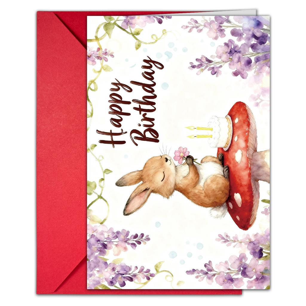 Watercolor Wind Birthday Greeting Card Envelope Set Handwritten Greetings Card Message Large Size