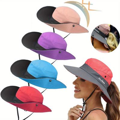 High Quality2pcs Women's Casual Sun Hat - Tie-Dye Woven Polyester, Lightweight & Quick-Drying - Perfect for Outdoor Activities | Hand Wash Only |