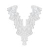 White Beaded V-Neck Mesh Strand Patch Dress Wedding Dress Performance Dress Decorative Front Collar Cloth Sticker Accessories