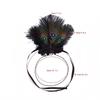 Vintage Feathered Headpiece 1920s Flapper Cosplay Headband Headpiece for Women Masquerade Halloween Weddings Parties