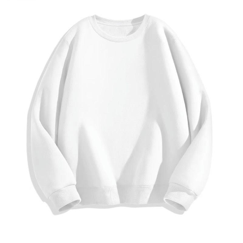 Unisex Solid Cotton Fleece Crewneck Sweatshirt - Loose Fit Plus Size SpringAutumn Style L 2980₽