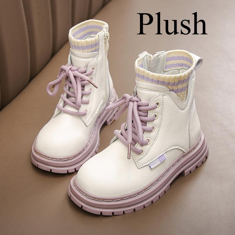 Dívčí kozačky Léto Nové Černé Krátké Kozačky Vlna Ústa Jarní a Podzimní kožené kozačky