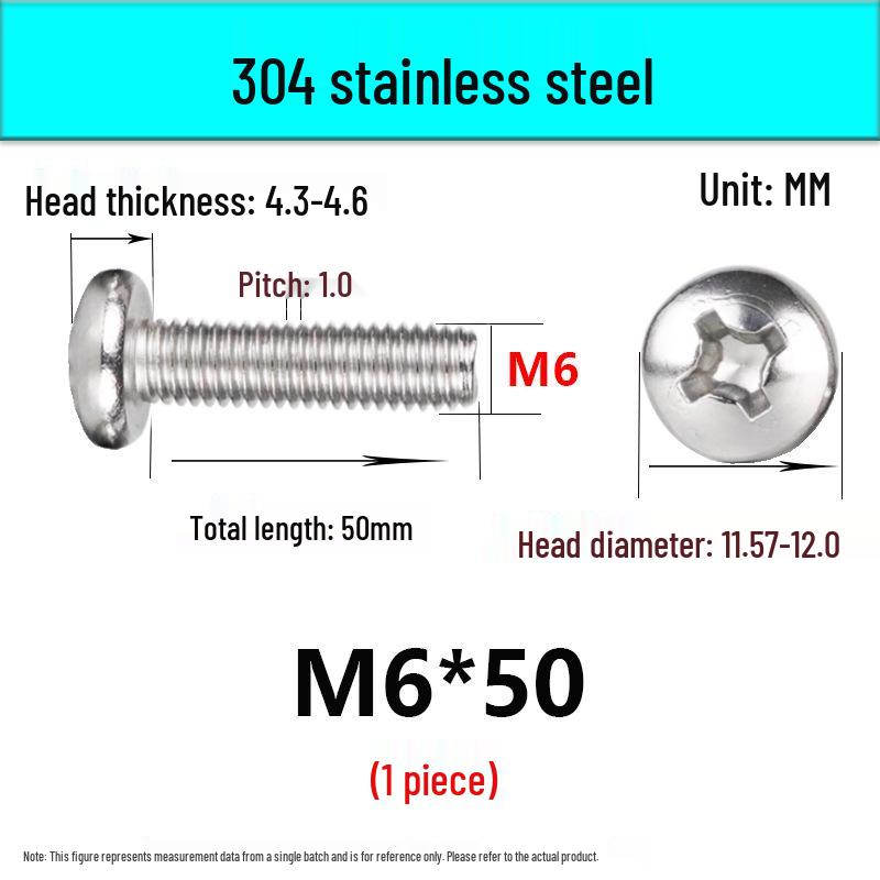 In-Stock 304 Stainless Steel Phillips Pan Head Machine Screw GB818