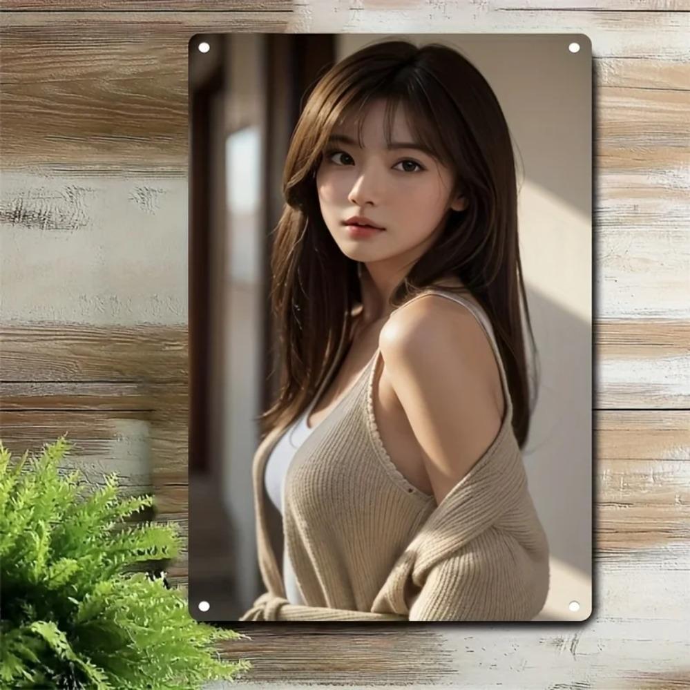 Metal Wall Art Decor Modern Home Sign Iron Portrait for Living Room Office Cafe