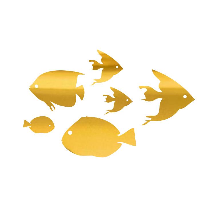 Bubble Fish Ocean Adhesive Wallpaper Sticker Acrylic Mirror 3D Wall Art for Kids Room&Kindergarten Self-Adhesive Removable Decor