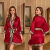 Pajamas Women's Satin Chiffon Spring and Summer Yaoting Light Luxury Seven-quarter Sleeve Cool Nightgown Bathrobe Women's Loungewear