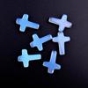 Pack of 19 Crystal Crosses Charm Holeless Design Natural Energy Enhancers for Meditations Home Office Desk Decors Craft