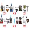 MOC Medieval Knight Castle Figures Building Blocks Weapon Wolf Swordsmen Guard Bow Arrow Shield Flags Warhorse Toys Gifts S002