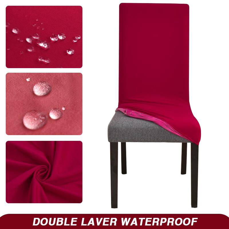 

Водонепроникні чохли на стільці Еластичні чохли на сидіння стільців для їдальні, кухні, офісу, весілля, готелю, банкету, ресторану червоний