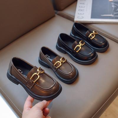 Children's Leather Shoes Spring and Autumn New Boy Shoes Girl Princess Shoes Girl Bean Shoes Soft Sole Casual England