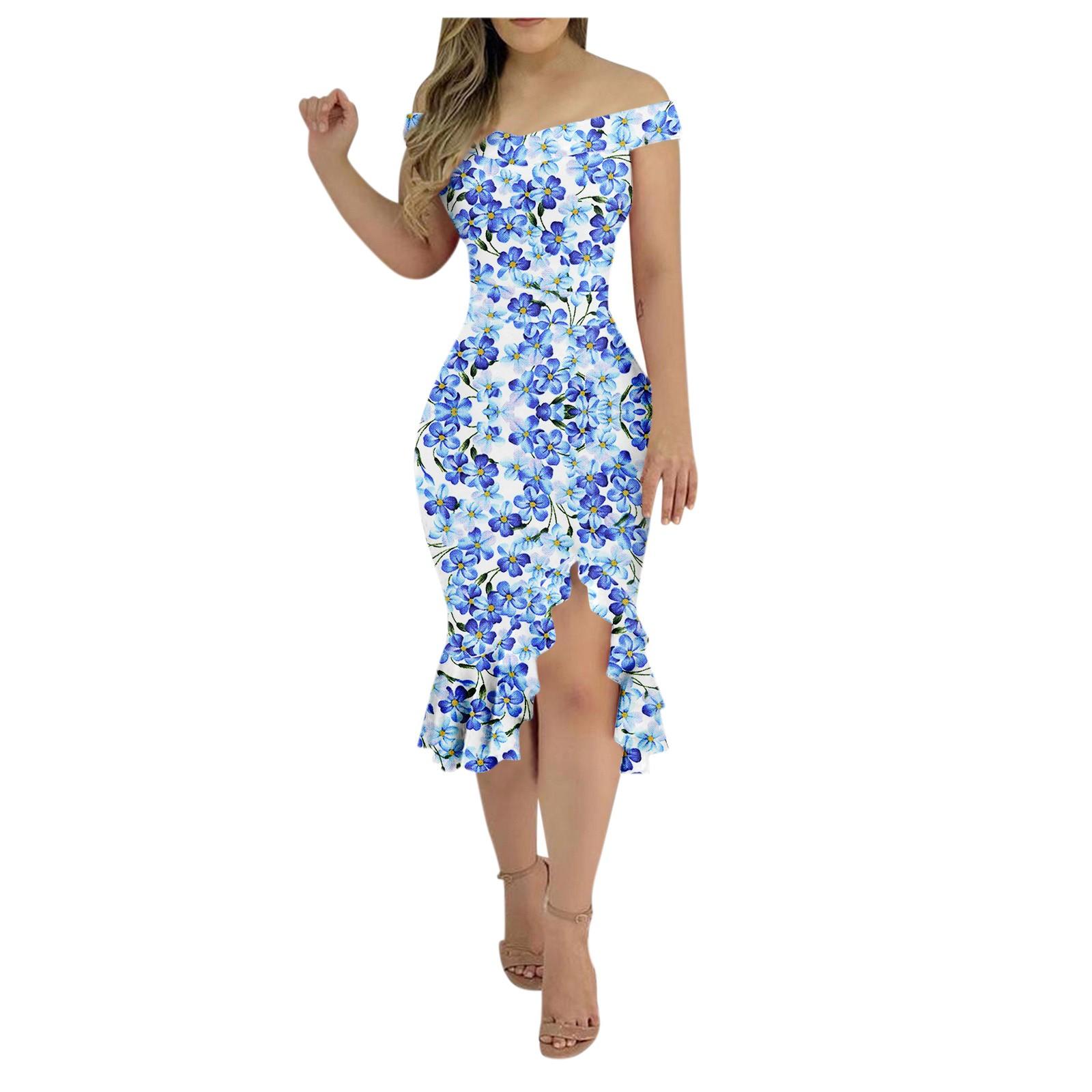 

Женское сексуальное платье с принтом тай-дай и разрезом по бокам, с одной шеей и открытой спиной, с нерегулярным подолом M синий